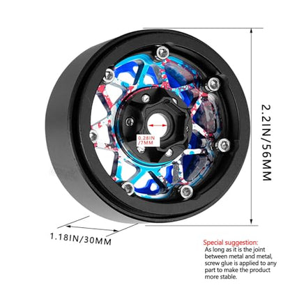RC 1.9 Beadlock Wheel Rims for 1/10 SCX10 90046 AXI03007 TRX4 TRX6 VS4-10 Gen7 Gen8 MST CFX D90 RC Crawler,Aluminum 1.9" RC Tires Wheel Rim RC Truck Tires Wheels Rims.(4PCS) Colour - color: Colour（1.9 Rim）