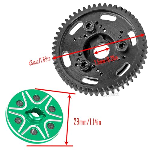 RCMYou RC 52T Slipper Clutch (0.8Mod) Transmission Gears Spur Gear Upgrades Part for 1/10 Slash 2wd VXL/Rustler 2wd VXL/Stampede 2wd VXL/Bandit 2wd VXL,Green - color: Green - (Upgrades)