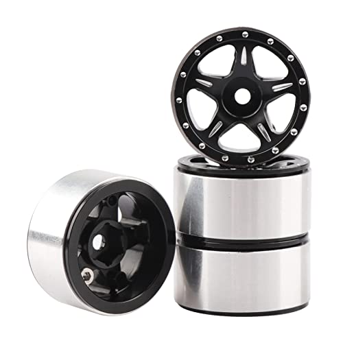 AIMROCK 1.0 Beadlock Wheels w/Brass 7mm Hex Wheel Hubs for Axial SCX24 FCX24 TRX4M 1/24 1/18 RC Crawler Upgrade Parts (Type 2) - style: Type 2