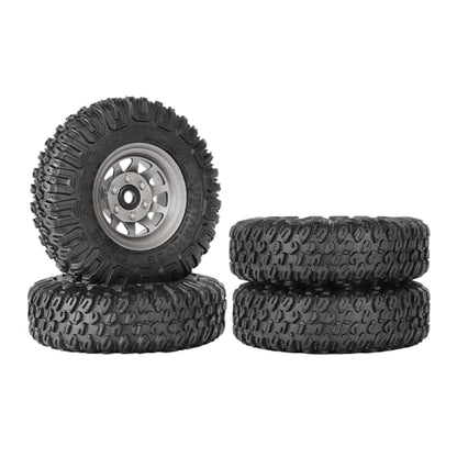 4PCS RC Car 1.55 Inch Tyres Aluminum Alloy Metal Beadlock Wheel Rim and Rubber Tires for 1/10 RC Crawler Car for Axial AX90069 D90 TF2 Tamiya CC01 LC70 MST JIMNY(85mm-10Holes Gray) - color: 85mm-10Holes Gray