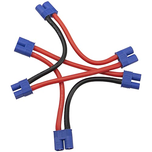2Pcs HIRCQOO RC Car Serial Series Cable Adapter Compatible with XT90 Large Tamiya Traxxas EC5 XT60 EC3 T Plug for RC Truck Boat Lipo Battery ESC (EC3 Plug) - style: EC3 Plug