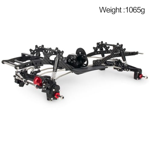 Carbon Fiber LCG Chassis Kit Frame Rails Skid Plate CMS Servo Panhard Mount for 1/10 RC Rigs Crawler Capra SCX10 II VS4-10 Comp Builds DIY Parts (Full Chassis Kit) - style: Full Chassis Kit