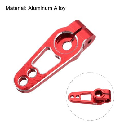 MECCANIXITY Aluminum Alloy 25T Steering Servo Single Sided Red Arm Horn for DIY RC Car/Boat/Airplane Boat Accessories 2 Pcs - color: Red