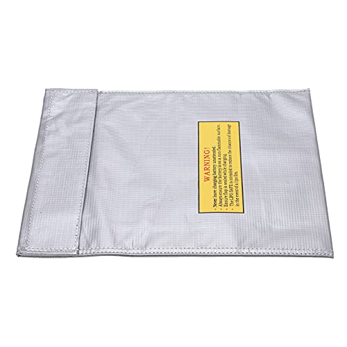 Lipo Battery Explosion Proof Bag, Fireproof and Safe Charging Lithium Battery Storage Bag with Flame Retardant Fiber for Drone Pilots, RC Enthusiasts, and Home Battery Safety - size: Silver