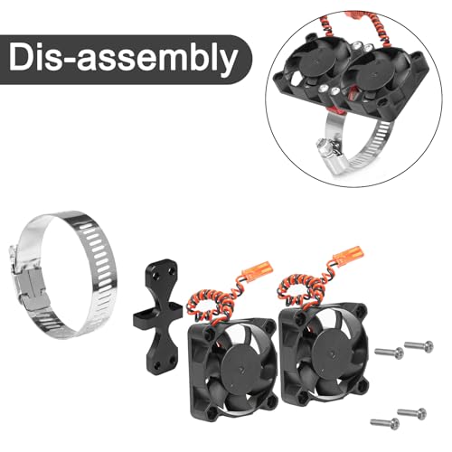 1/7 1/8 1/10 RC Cooling Fan Heat Sink with Adjustable Mount 40-50mm | for 1/7 1/8 1/10 RC Crawler Car 4284 4985 1717, 22000 RPM - style: Black B 40*40mm