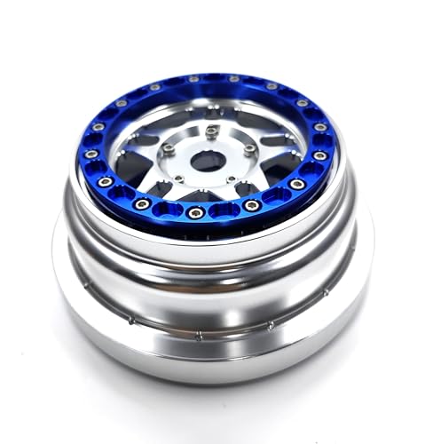 CNC aluminum bead lock wheel For LOSI Super Baja Rey 2.0 1/6 1pcs (silver+blue) - color: silver+blue