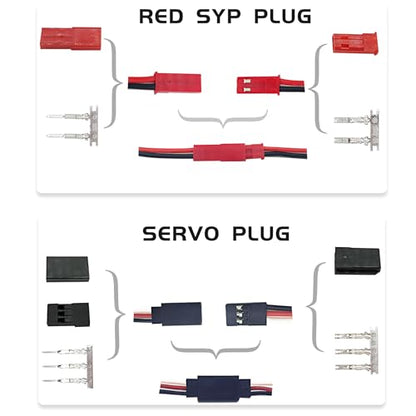 T-Plug EC3 XT60 Connector & Servo Plug Crimp Pin Cable for RC Models DIY | Male Female Connector Adapters,Male Female Connector Crimp Pin,14AWG Silicone Wire,Servo Connector Repair,High Conductivity