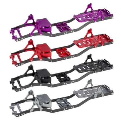 1/10 RC Crawler Carbon Fiber Girder 4.3mm CNC Metal Car Chassis Frame Body Kit for Axial SCX10 II Rock Off Road Truck Upgrade Parts (Gray) - color: Gray