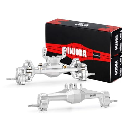 INJORA +5mm Diamond Portal Axle with Lay Down Servo Mount for TRX4M(Silver) - color: Silver