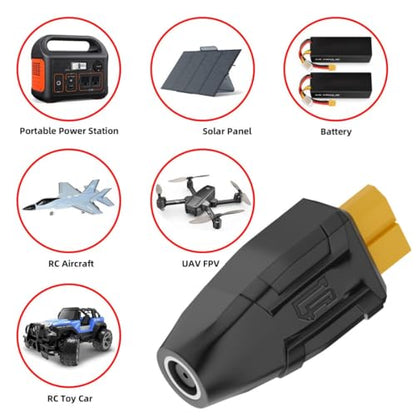 chenyang XT60 to DC Adapter,DC 5.5x2.1mm Female to XT60 Female Bidirectional Charging Conversion Adapter for Aircraft Model/Car Model/Remote Control Toy/Battery Charger - style: DC Female to XT60 Female
