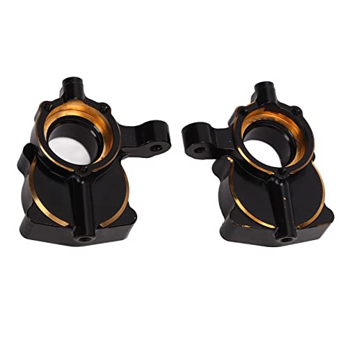 2Pcs Brass Portal Axle Portal Housing, RC Brass Steering Cup, Black Coated Rustproof Steering Knuckle for RGT EX86190 LC76 1/10 RC Crawler Car, Enhances Stability and Lowers Center