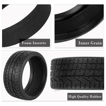 RC Wheels Tires for 1/8 Typhon 6S BLX,1/7 Infraction 6S BLX,Limitless,RC Highway Tires Wheels Soft Tires Truck Tire Highway Tires,Carbon Fibre - color: Carbon Fibre - (Rc Wheels Tires)