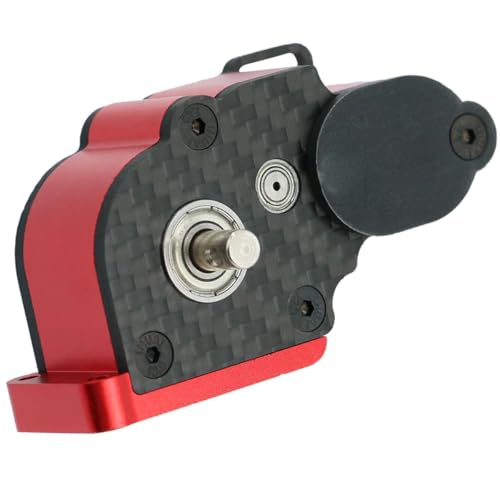 Aluminum LCG Transmission Gearbox with Steel Gear Upgrades Part for 1/10 Axial SCX10, SCX10 II 90046,90047 RC Crawler Car(Red)