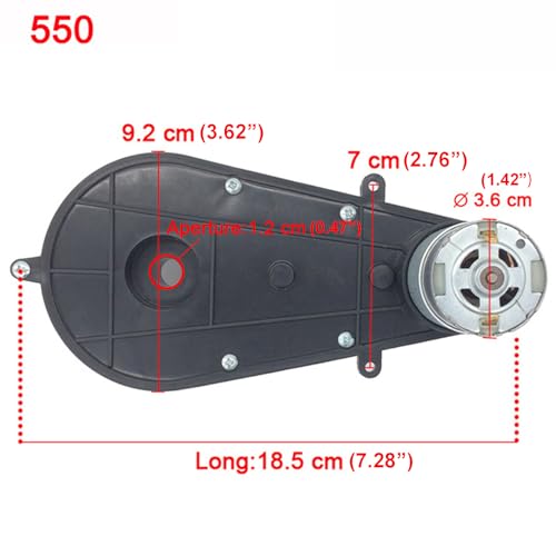 2 Pcs RS550 12000RPM Gearbox with 12V DC Motor for Ride On Car