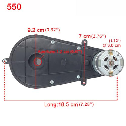 2 Pcs RS550 12000RPM Gearbox with 12V DC Motor for Ride On Car
