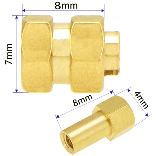 4Pack Vgoohobby SCX24 7mm Wheel Hex Hub Extension Hex Drive Spacers Adapter Combiner with Small Cross Wrench Compatible with Axial Scx24 AXI00002 AXI00001 1/24 RC Crawler