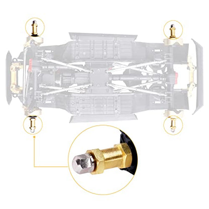 RC Hex Hub 12mm Brass Wheels Hex Hubs Extension Hex Drive Adapter Spacers for 1/10 RC Crawler Axial SCX10 90046 D90, 4-Pack (20mm) - size: 20mm