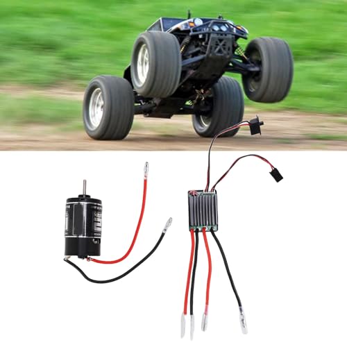 RC 550 Brushed Motor, 550 12T Brushed Motor with 320A ESC, Copper Windings Iron Casing BEC 5V 2A High for RC Cars Boats Crawlers Trucks 6 to 12V