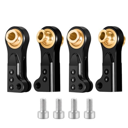 4PCS RC Linkage Rod Ends Metal Aluminum M4 Ball Joint Head M4 Link Linkage Rod End Balls Joint Head Set Compatible with Axial SCX10 II 90046 90047 D90 TRX4 RC Buggy Crawler Car Upgrades (Black) - color: Black