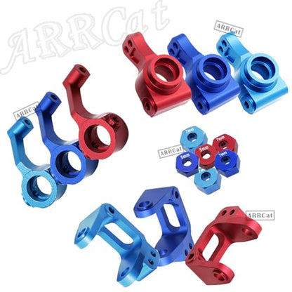 Upgrade Part for 1/10 ECX 2WD,Alloy Caster Block&Steering Blocks&Rear Stub Axle Carriers Wheel Hex Hubs for Ecx 1/10 2WD Ruckus Axe Brutus Circuit Crush K&N Torment,RC Hop-Up Parts,Red - color: Block Caster Set (Red)