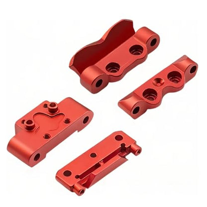 RC Automobiles Parts For Losi Micro B 2WD For Buggy RTR 1/24 Rc Car Upgrades Accessories Parts Front Bulkhead And Rear Pin Mounts Set Aluminum Meta(Red) - color: Red