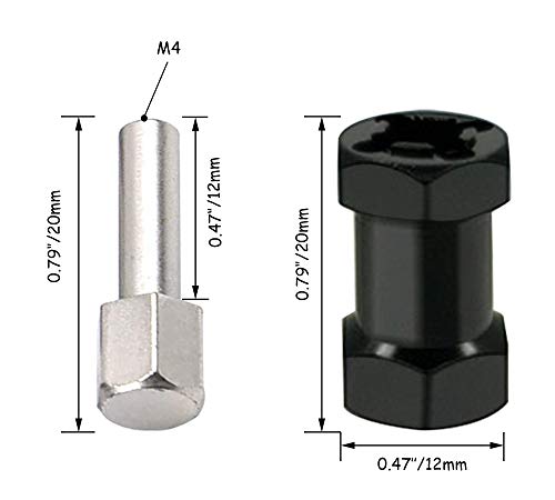 Aluminum 12mm Wheel Hex Hub with 20mm Offset Extension for SCX10 | Hex Drive Adaptor for 1/10 RC Crawler Axial SCX10 SCX10 II D90 Repairing and Upgrading