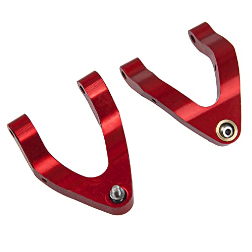 Upper & Lower Swing Arm Wheel Hex Adapter Steering Block Swing Arm Mount Steering Cup w/Bearing Set Compatible with WPL D12 1/10 RC Car Upgrade Part (Red) - color: Red