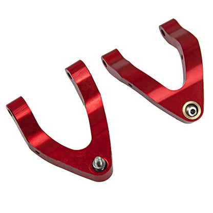 Upper & Lower Swing Arm Wheel Hex Adapter Steering Block Swing Arm Mount Steering Cup w/Bearing Set Compatible with WPL D12 1/10 RC Car Upgrade Part (Red) - color: Red