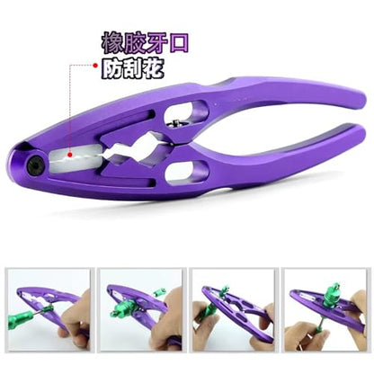 RC Car Parts for Traxxas for Axial for XV01 1/8 1/10 94111 6 in 1 Metal Shock Absorber Pliers Rod Ball Clamp Multi-Function Tool RC Crawler Car Parts(Purple) - size: Purple