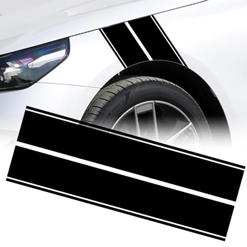 x xotic tech Fender Stripes Hash Marks KK Vinyl Decal Universal for Car Truck Sticker Racing Stripe 11"x23" (Black) - color: Black