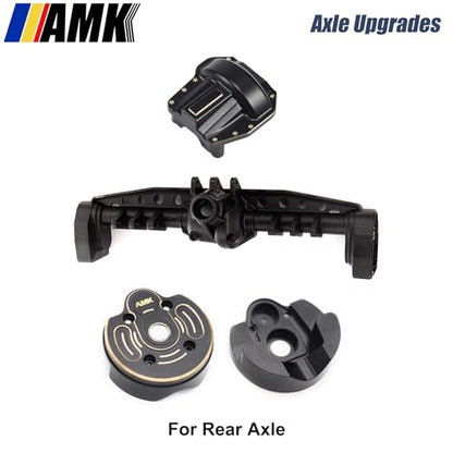 AMK SCX10 III Brass Kit 676g Metal Bumper Front Rear Set Diff Cover Front Rear Axle Housing Portal Steering Knuckle Caps for 1/10 RC Crawler Axial SCX10 Upgrades AR45P