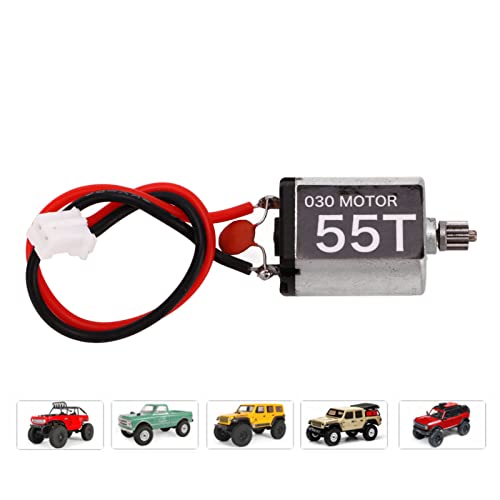 Topyond Metal Low Noise Lightweight RC Car Motor - 030 55T Brushed Motor | Metal Low Noise Lightweight RC Car Motor - 030 55T Brushed Motor with 11T Gear for AXIAL SCX24 1/24 0.8x0.6x0.5in