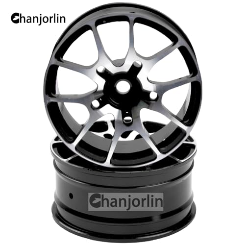 1/10 RC On Road Drift Wheels Rims Hex 12mm Metal Rally Racing Hubs for 1:10 Scale Touring Street Car Tires Tyres Tamiya TT01 TT02 HSP 2S 3S Brushless HPI KYOSHO XV02 XV01 4PCS (Black) - color: Black