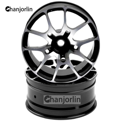 1/10 RC On Road Drift Wheels Rims Hex 12mm Metal Rally Racing Hubs for 1:10 Scale Touring Street Car Tires Tyres Tamiya TT01 TT02 HSP 2S 3S Brushless HPI KYOSHO XV02 XV01 4PCS (Black) - color: Black