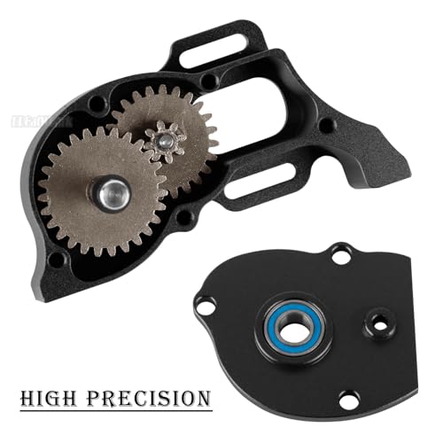 RC LCG Transmission Gearbox Upgrades Part for 1/10 SCX10 SCX10 II 90046 SCX10 III AXI03007 RC Crawler Car,Aluminum Low Center of Gravity highperformance Transmission Gearbox,Black - color: Black - (Gearbox)