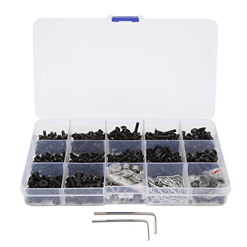 Universal RC Screws Assortment Set 522 Pieces Stainless Steel Hardware Fastener Repair Kit with Hex Wrenches Upgrade Accessories Parts for Traxxas for Axial 1 8 1 10 RC Cars
