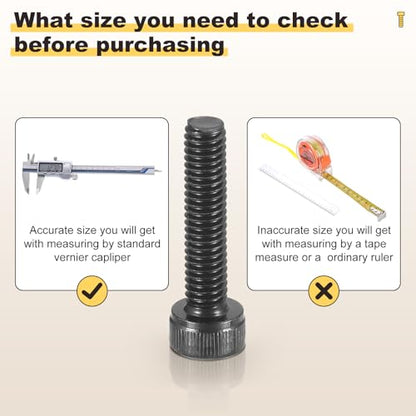 METALLIXITY Hex Socket Head Screws Kit (M8) 70Pcs, Bolt and Nut Assortment Kit, Black - size: M8x10/12/16/25/30/35mm