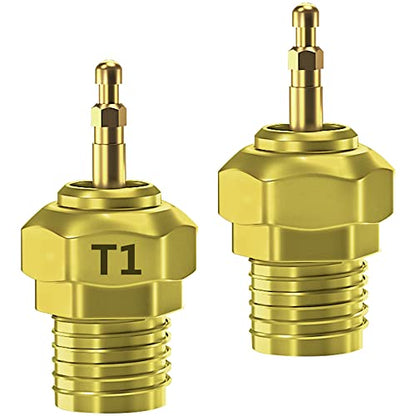 2Pcs Vgoohobby Glow Plug Gold-Plated Universal T2 Hot Spark 70117 Nitro Engine Parts Compatible with 1/8 1/10 Traxxas Himoto Kyosho HSP HPI Redcat RC Car Truck
