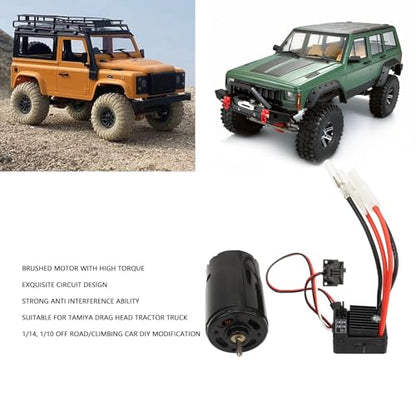 550 Brushed Motor ESC Combo, High Performance Low Noise 60A Brushed ESC with 550 Motor for 1/10 RC Cars Off Road and Crawling - size: 12T, style: 12T
