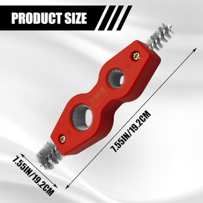 4 in 1 Car Battery Cleaning Brush, Battery Terminal Cleaner, Anti-Rust Auto Battery Cleaner Brush Tool with Steel Wire, Vehicle Battery Terminals Machine Parts Cleaning Tool for Cars (Red) - color: Red