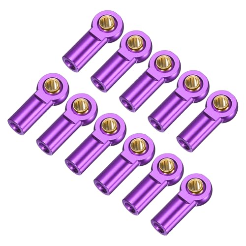 MECCANIXITY Pack of 11 Metal Tie Rod Ends M3xL19mm Steering Ball Purple | Joints Link, for 1/10 RC Hobby Car Truck Crawler DIY Upgrade - color: Purple