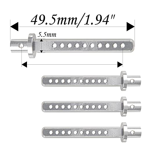 4Pcs Aluminum Alloy RC Car Body Posts Mount Holder Column 49.5mm Compatible with Axial SCX10 90046 90047 RC4WD D90 1/10 RC Rock Crawler (Silver) - color: Silver