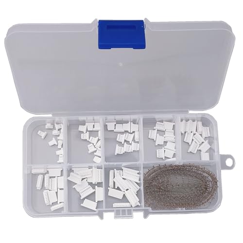525Pcs JST SH 1.0mm Connectors Kit with Crimp Terminal Compatible 1.0mm Pitch 2/3/4/5/6/7/8/9/10 Pin Housing JST Adapter for FPV Drone Flight Controller