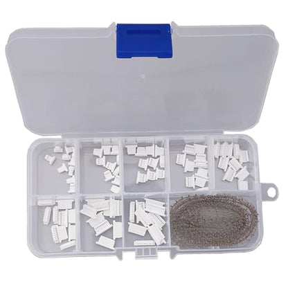 525Pcs JST SH 1.0mm Connectors Kit with Crimp Terminal Compatible 1.0mm Pitch 2/3/4/5/6/7/8/9/10 Pin Housing JST Adapter for FPV Drone Flight Controller