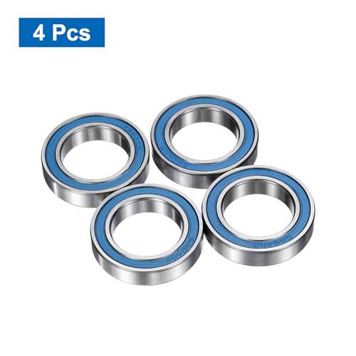 uxcell 4 Pcs 6804-2RS Deep Groove Micro Bearing, 20x32x7mm Double Rubber Sealed Chrome Steel Small Bearings (ABEC5, Z4 Low Noise) - size: 6804-2RS