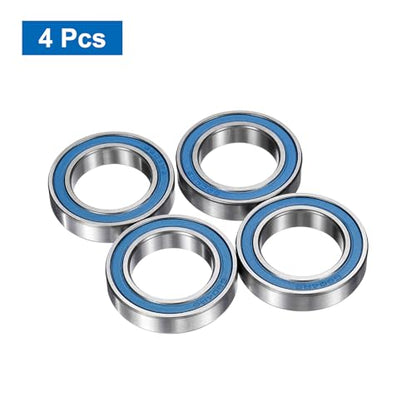 uxcell 4 Pcs 6804-2RS Deep Groove Micro Bearing, 20x32x7mm Double Rubber Sealed Chrome Steel Small Bearings (ABEC5, Z4 Low Noise) - size: 6804-2RS