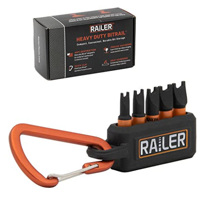 Spanner Screwdriver Bit Set - Railer 5PC S2 Steel 1" Spanner Snake Eyes Impact Driver Bit Set With A Tool Storage Bit Holder & Carabiner - color: Black Bitrail
