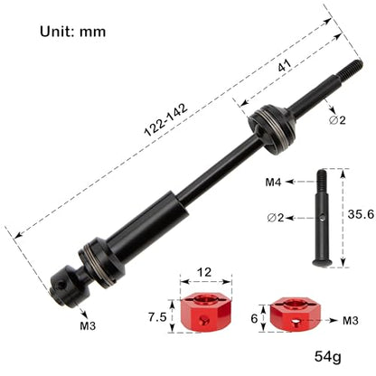 MEUS RACING Steel Front Rear Drive Shaft CVD Driveshaft Kit for 1/10 Traxxas Slash 2WD VXL/Rustler 2WD VXL/Hoss 2WD VXL(for 2WD) - color: For 2wd