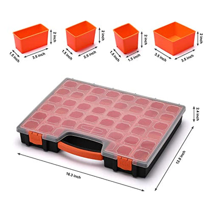 Multi-Purpose Toolbox, Professional Organizer with 24 Bin Compartments, Box Organizer for Hardware, Screws, Bolts, Nuts, Nails, Tools, Arts - size: 1 PCS Multi-Purpose Toolbox