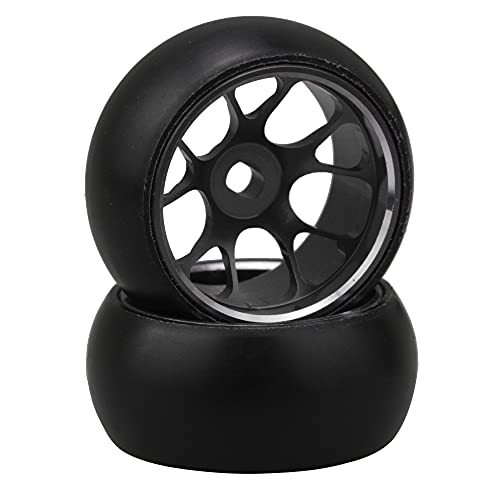 Lovermusic 4pcs 25x11MM RC 1:28 Drift Tires Black Mesh Wheel Hub Replacement for WL 1/28 K969 K989 P929 Upgrade Parts